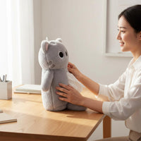 Multi-Functional Soft Cat Tissue Holder Zipper Closure Cat Soft Cosmetic Bag Hanging Loop Stuffed Creature Storage Pouch for Children, Girls, Car, Desktop, Office