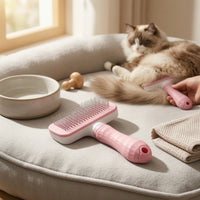 Self-Cleaning Slicker Brush Ergonomic Grooming Brush with Self-Cleaning Button Professional Non-Slip for Dogs