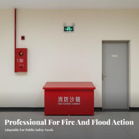 Fire Sand Box Large Capacity Red Fire Box Heavy-Duty Construction Flood Control Sand Container for Firefighters, Gas Stations, Public Buildings