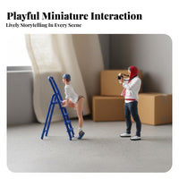 1:64 Scale People Figure High Intricacy Hand-Painted Miniature Person Tiny People Model Realistic Features for Sand Table Scenes