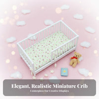 Decorative Piece Miniature Baby Crib Imaginative Play 1/12 Scale Doll Bed Realistic Design 1:12 Scale Doll Crib Highly Detailed for Collectors, Hobbyists, Miniature Scene Building