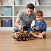 RC Armored Vehicle Toy Slope Climbing Battery-Powered Crawler Armored Vehicle Tracked Vehicle Realistic Design Rotating Turret