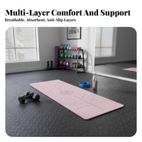Shock Absorbing Exercise Mat Professional Grade PU Rubber Exercise Mat Thick Cushioning Two-Layer Layer for Professionals, Beginners, Home Use, Gym