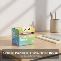 105 Sheets Gradient Colors Pull out Sticky Notes Pearlescent Finish Pull-out Sticky Notes Repositionable for Students, Study, Labeling, Desk