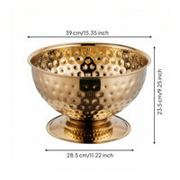 Champagne Bucket with Pedestal Stainless Steel Ice Bucket Wide-Opening Beverage Chiller for Party Hosts