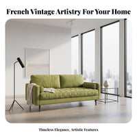 Lowshape Straight Sofa French Retro design Couch Modern Minimalist Design Lounge Seating for Apartment Dwellers, Young Adults, Living Room, Playroom