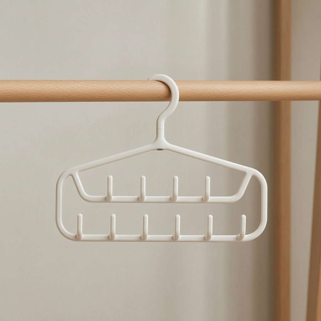 Multi-layer Hanger for Wardrobe Organization - Ties, Belts, Scarves, and Undergarments