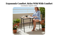 3 Pieces Minimalist Design circular table and 2 Chairs Combo Space-Saving outsidedoor Furniture Comfortable Seating for Apartment Dwellers, two individuals, Homeowners, Balcony, Patio, Garden, Backyard