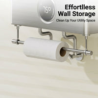 Wall Mount Holder for Kitchen Towel Rolls, Paper Dispenser, Stainless Steel Rag for Bathroom and Wash Basin