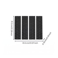 4 Pieces Black Surfboard Anti-Slip Mat Geometric-patternPattern Surfboard Traction Pad Textured Board-Riding Grip Strips Rectangular
