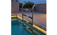 Stainless Steel Pool Ladder Resistant Pool Ladder with Handrails Polished for Swimming Club