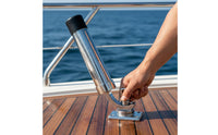 316 Stainless Steel Fishing Rod Holder Deck Mount Rotatable Swivel Rod Holder 360 Degree Adjustable Marine Gear