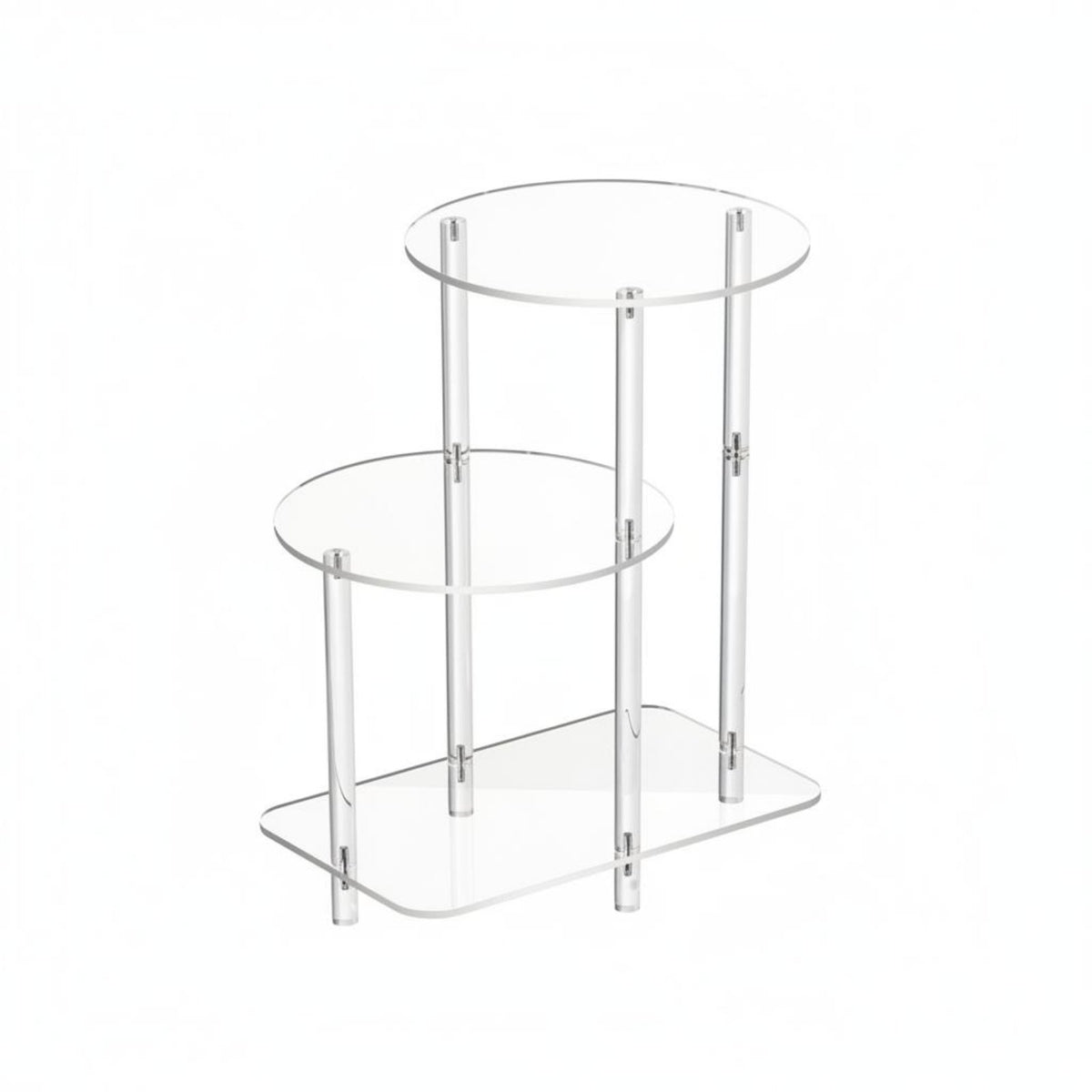 3-Tier Bedside Table Portable Acrylic Tier Shelf Sturdy Clear Countertop Organizer for Kitchen