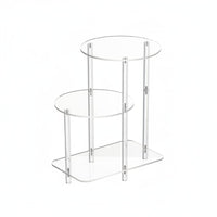 3-Tier Bedside Table Portable Acrylic Tier Shelf Sturdy Clear Countertop Organizer for Kitchen