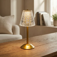 Crystal Table Lamp Dimmable Night Light 3 Color Modes for Bedroom, Restaurant