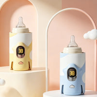 Adjustable Temperature Portable Electric Bottle Warmer Fast Heating Portable Baby Bottle Warmer Compact for Parents, Babies, on the Move
