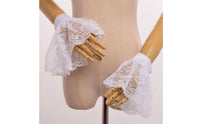 Lace Ruffle Cuffs Set Flower-Patterned Lace with Sleeve Cuffs Retro Accessory for Bridal Photoshoots