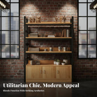 Open-Shelf Design 5-Tier utilitarian Shelving Unit Multi-Purpose 5-Tier Metal Organizer Large Capacity Display Rack sturdyDuty for Shop Owners, Office Workers, Retail shop, Warehouse, Bedroom, Living Room