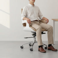 Mobile Office Chair with Arms Height Adjustable Modern Computer Chair Minimalist Style for Conference Room