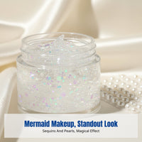 Glow Gel Crystal Beads Mermaid Makeup Set, Face Skin, Event Party