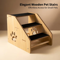 Dog Steps for Small with Three Tier Wooden Design, Pet for Bed and Sofa with Sloped Climb Angle, Pet for Home Furniture