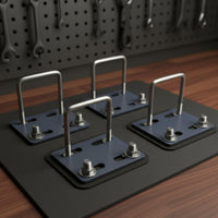 4 Pieces Modification Accessory Crossbar Mounting Clamp Universal Fit Luggage Carrier Fixing Bracket