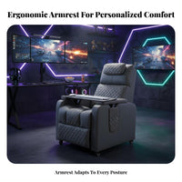 Reclining Function Gaming Sofa on Wheels Breathable Upholstery Computer Chair Ergonomic Design Recliner High Back for Gamers, Streamers, Students, Internet Cafe, Game Room, Bedroom
