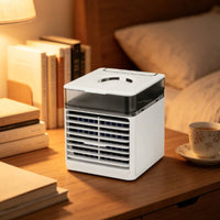 Compact USB Desktop Air Cooler Quiet Portable Mist Fan Mini Evaporative Cooler for Office Workers, Students, Desk, Home