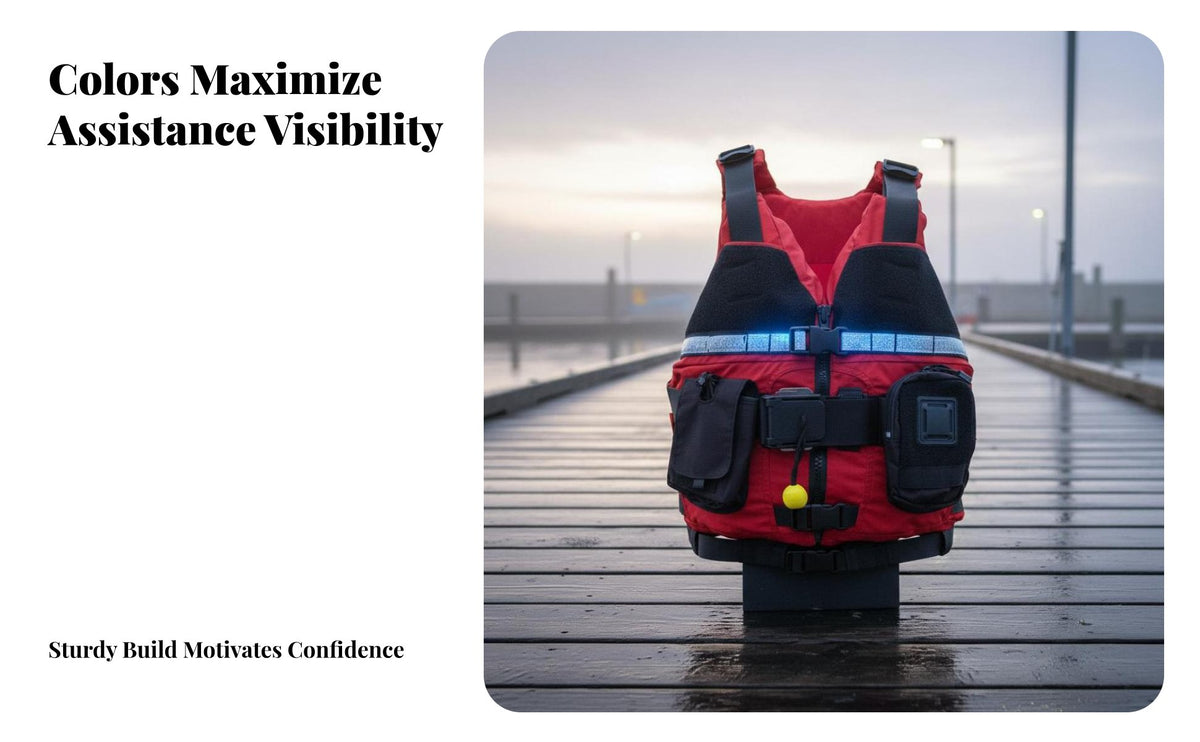 Water Emergency Flotation Vest Sturdy Ripstop Nylon Rapid Water Emergency PFD Kayaking Flotation Vest Front Zip Entry Flotation
