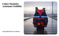 Water Emergency Flotation Vest Sturdy Ripstop Nylon Rapid Water Emergency PFD Kayaking Flotation Vest Front Zip Entry Flotation