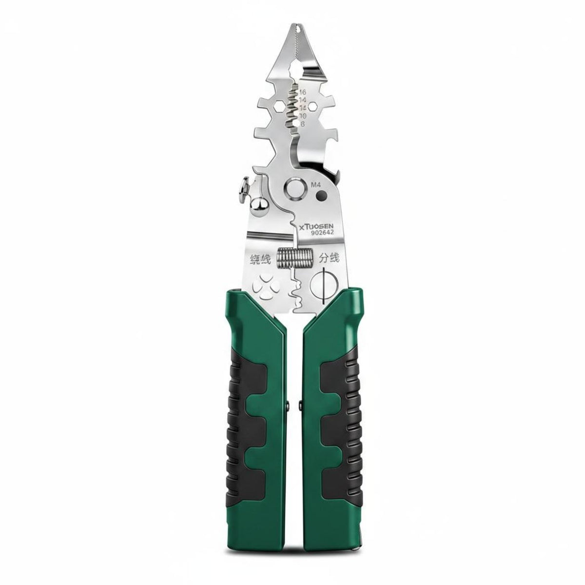 Built-in Voltage Tester Multifunction Wire Stripper Sharp Cutting Blade Folding Wire Stripper High Carbon Steel for Electricians