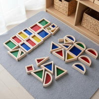 20 Pieces Acrylic Building Blocks Smooth Edges Translucent Light Table Building Set Develops Creativity Educational Toy for Young Children, Kids