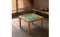 Printed Grid Mahjong Chess Table Square Mahjong Table Green Game Furniture Scratch-Resistant