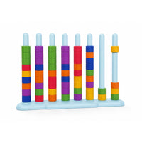 Stacking Game with Challenge Cards Interactive Disc Stacking Game Color Sorting Puzzle Educational Problem-Solving