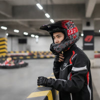 Full-Face Helmet with Visor Glossy Dirt Bike Helmet Multiple Air Vents Comfortable for Motocross Riders