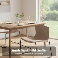 Nordic Design Upholstered Sled Base Chair Stackable Design Household Furniture Minimalist Look Ergonomic Backrest for Homeowners, Interior Decorators, Renters, Dining Room, Kitchen, Home Office, Bedroom