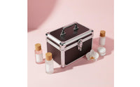 Portable Tool Case Lockable Latch Locking Makeup Train Case Easy to Clean Aluminum Frame Storage Box for Technicians, Home, Work