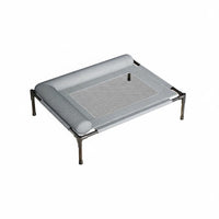 Moisture-Proof Cooling Mesh Pet Cot Removable and Washable Elevated Dog Sling Bed Heavy Duty Raised Dog Bed with Support Cushion All Seasons for Dogs, Cats, Indoor, Outdoor