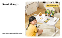 Foldable Design Adjustable kids' Activity Table Multi-Functional Lap Tray with Storage Bins Tilting Surface children's Furniture Tablet & Book holder for Students, Toddlers, Parents, Dorm Room, Bedroom, Playroom, Sofa