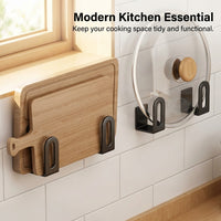 Cabinet Metal Pot Lid Organizer for Kitchen Cupboard Doors, No Drill Wall Rack for Students, Space Saving Pan