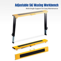 Universal Ski Snowboard Maintenance Stand, Adjustable Waxing Workbench, Secure Vise