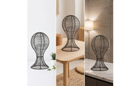 Wire Hat Stand with Round Base Stable Head-Shaped Display Stand Sturdy Holder Countertop for Collectors, Vanity Table, Dresser