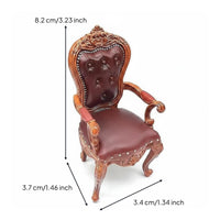 Zinc Alloy 1:12 Scale Chair Lightweight European Backrest Chair Realistic Details Dollhouse Armchair Wear Resistant
