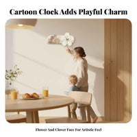 3D Decorative Clock Quiet Mechanism Flower Shaped Clock Cream Design House Decoration for Homeowners, Families, Dining Room, Bedroom