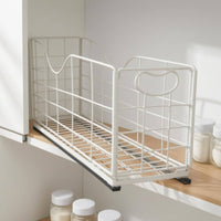 Pull-out Storage Basket Oval Handle Openopen-Top Construction Mesh Organizer for Shelf