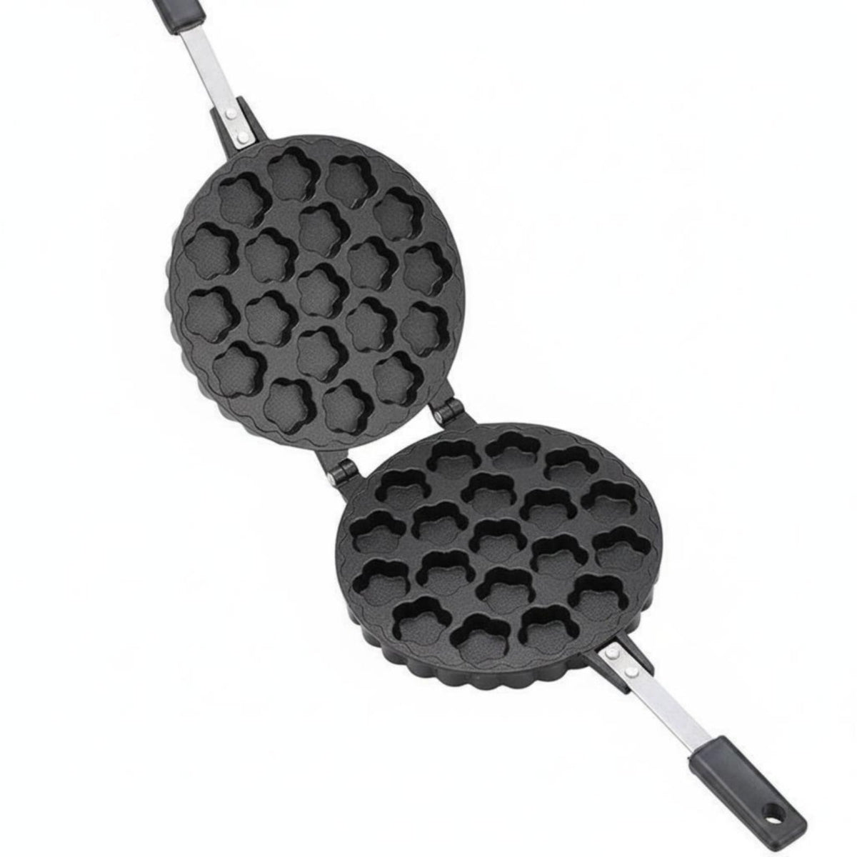 Non-Stick Surface Stovetop Waffle Creator Food-Grade Material Stovetop Waffle Iron Easy to Clean Flower Shape Cake Pan Even Heat Distribution for Home Cooks, Breakfast, Kitchen