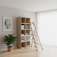Foldable 4-Step Household Ladder Heavy Duty Folding Step Ladder Non-Slip Feet Comfort Grip Handle for Garage