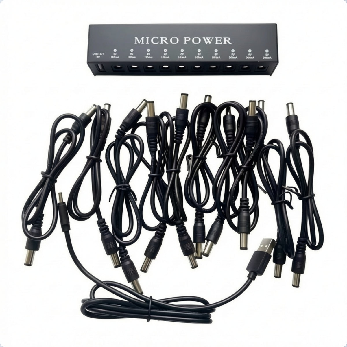 Guitar Pedalboard Power Module Supply Compact Pedalboard Power Module Supply with USB Port Low-Noise for Guitarists