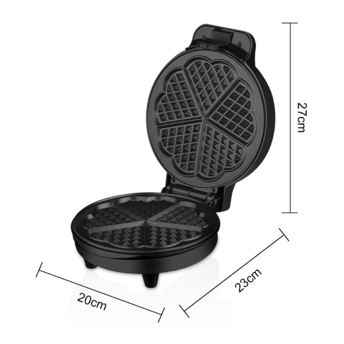 Non-Stick Clamshell Waffle Maker Indicator Lights Electric Waffle Maker Black Small Appliance Hinged