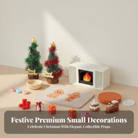 20 Pieces Intricate Ed Craftsmanship Dollhouse Christmas Living Room Set Beautifully Crafted Dollhouse Christmas Decoration Kit